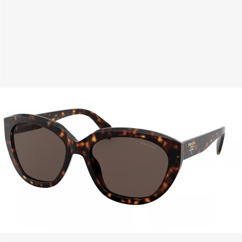 SOLD - Prada Logo Cat-Eye Havana/Dark Brown Sunglasses